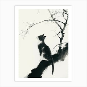 Cat In Tree Art Print