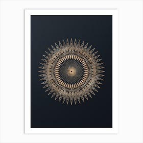 Abstract Geometric Gold Glyph on Dark Teal n.0259 Art Print