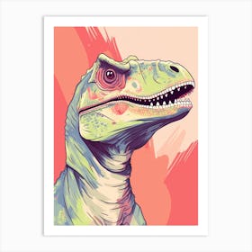 Colourful Dinosaur Sinraptor 2 Art Print