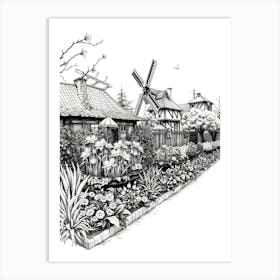 Garden In Black And White Art Print