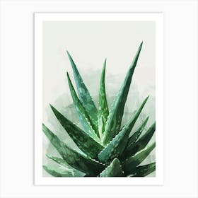 Aloe Vera Plant Minimalist Illustration 2 Art Print