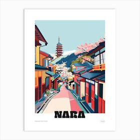 Nara Japan 3 Colourful Travel Poster Art Print