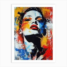 Woman With Red Lipstick, Pop Art 3 Art Print