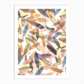 Surf Colorful Abstract Autumn Art Print