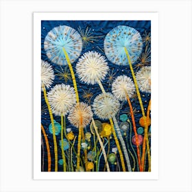 Embroidery Dandelions Art Print