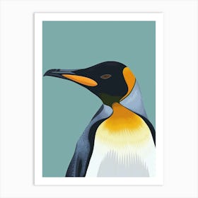 King Penguin Volunteer Point Minimalist Illustration 1 Art Print