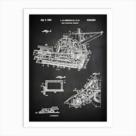 Combine Print Farm Equipment Decor Farm Art Vintage Farm Decor Combine Blueprint Combine Diagram Farm Art Poster Ca2841 Art Print