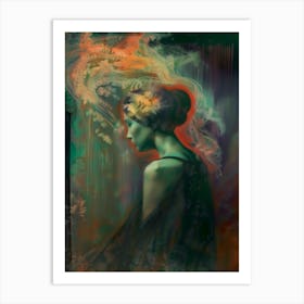 Portrait of a woman, emotional, "Pausing For Thought" Art Print