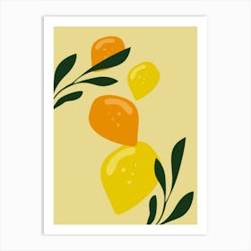 Lemons And Leaves 1 Art Print