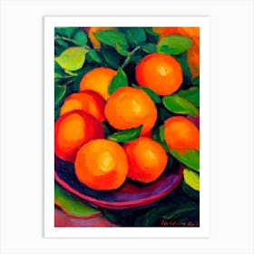 Tangerine Fruit Vibrant Matisse Inspired Painting Fruit Art Print