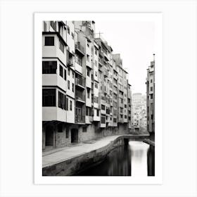 Girona, Spain, Black And White Old Photo 2 Art Print