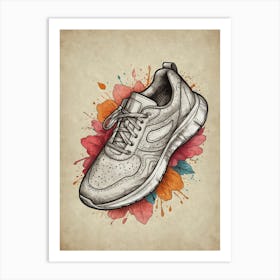 Running Shoes Vector Illustration Art Print