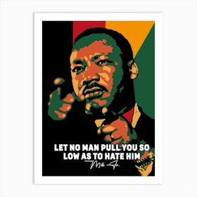 MLK Quotes Activist in Pop Art Colorful Art Art Print