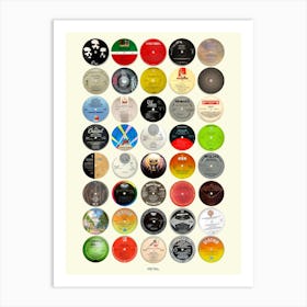 Metal Vinyl Labels - Nostalgic Metal Music Art Print Art Print