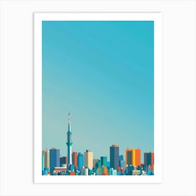 Tokyo Japan 3 Colourful Illustration Art Print