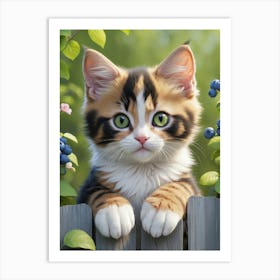 Cat On The Fence Art Print