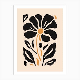 Flower In Black And Yellow Art Print