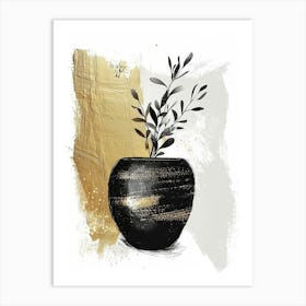 Gold And Black Painting 9 Art Print