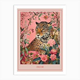 Floral Animal Painting Jaguar 3 Poster Art Print