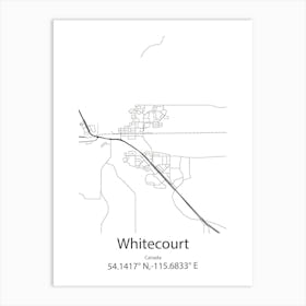 Whitecourt,Canada Minimalist Map Art Print