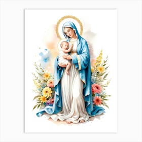 Mother Mary with Baby Jesus Painting #2 Art Print