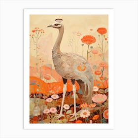Ostrich 2 Detailed Bird Painting Art Print