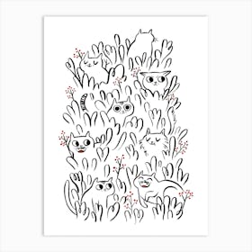 Kitty Forest Art Print