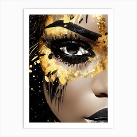 Black And Gold Makeup Art Print