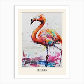 Flamingo Colourful Watercolour 3 Poster Art Print