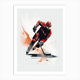 Ice Hockey Player In Action Art Print