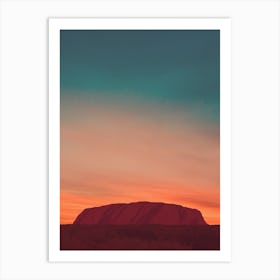 Uluru Ayers Rock Australia Travelling Red Sky Sunset Art Print