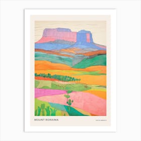 Mount Roraima South America 2 Colourful Mountain Illustration Poster Art Print