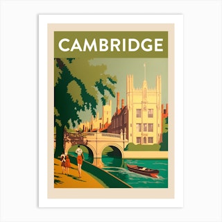 Cambridge Vintage Travel Poster Art Print