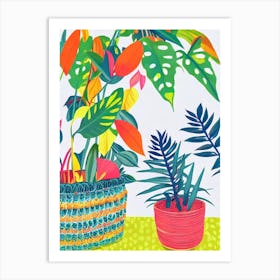 Baby Rubber Plant Eclectic Boho Art Print