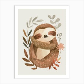 Charming Nursery Kids Animals Sloth 1 Art Print