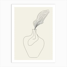 Single Line Drawing Of A Vase Art Print