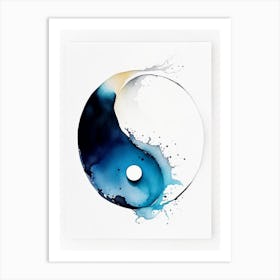 Minimal Yin and Yang Watercolour Art Print