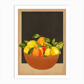 Bowl With Oranges And Lemons 1 Art Print