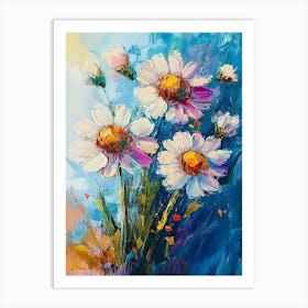 Oil Painting Daisy Flowers 1 Poster