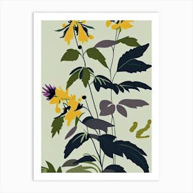Hedge Nettle Wildflower Modern Muted Colours 2 Art Print