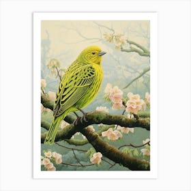 Ohara Koson Inspired Bird Painting Yellowhammer 4 Art Print