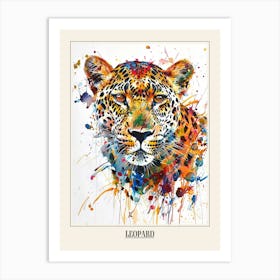 Leopard Colourful Watercolour 2 Poster Art Print