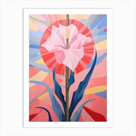 Gladiolus 3 Hilma Af Klint Inspired Pastel Flower Painting Art Print