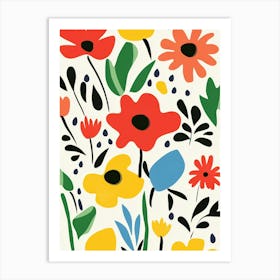 Flowers On A White Background 3 Art Print