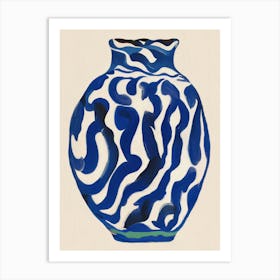 A Simple Blue Vase Painting Art Print