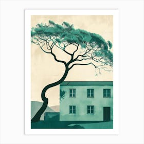 House And Tree Canvas Print 2 Art Print