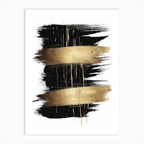 Gold Brush Strokes 7 Art Print