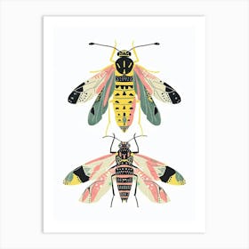 Colourful Insect Illustration Yellowjacket 3 Art Print