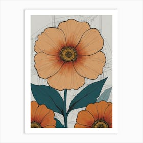 Orange Flowers Art Print