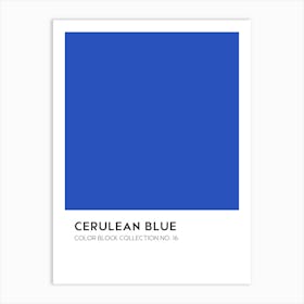 Cerulean Blue Color Block Collection Wall Art Print